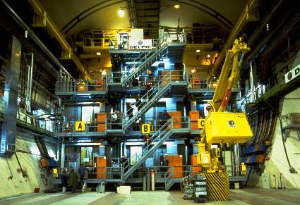 DELPHI detector in
  the underground experimental hall