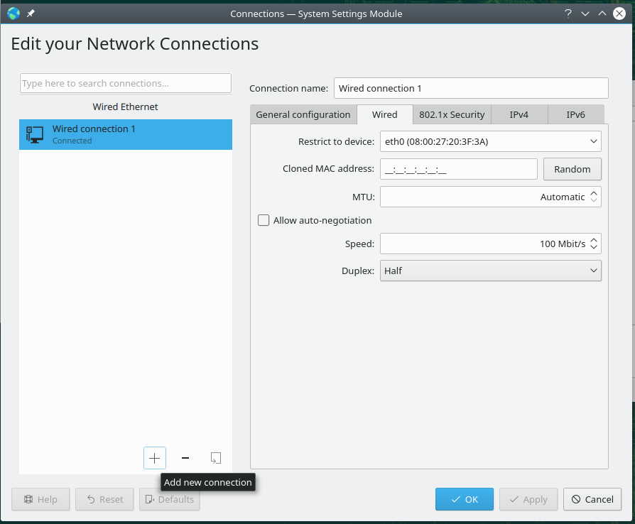 Add VPN connection in KDE