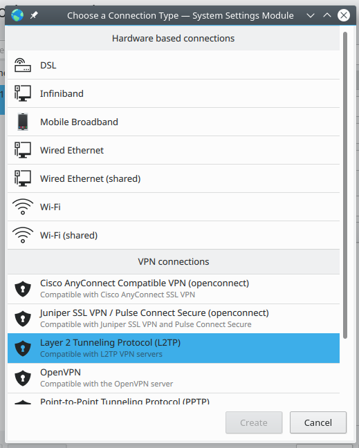  Choose VPN type