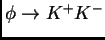 $ \phi\rightarrow K^+K^-$